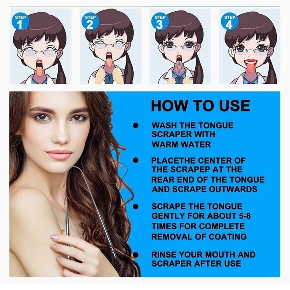 Tongue Scraper Tongue Cleaner Stainless Steel 1 New Heavy Duty OCT - Picture 5 of 5